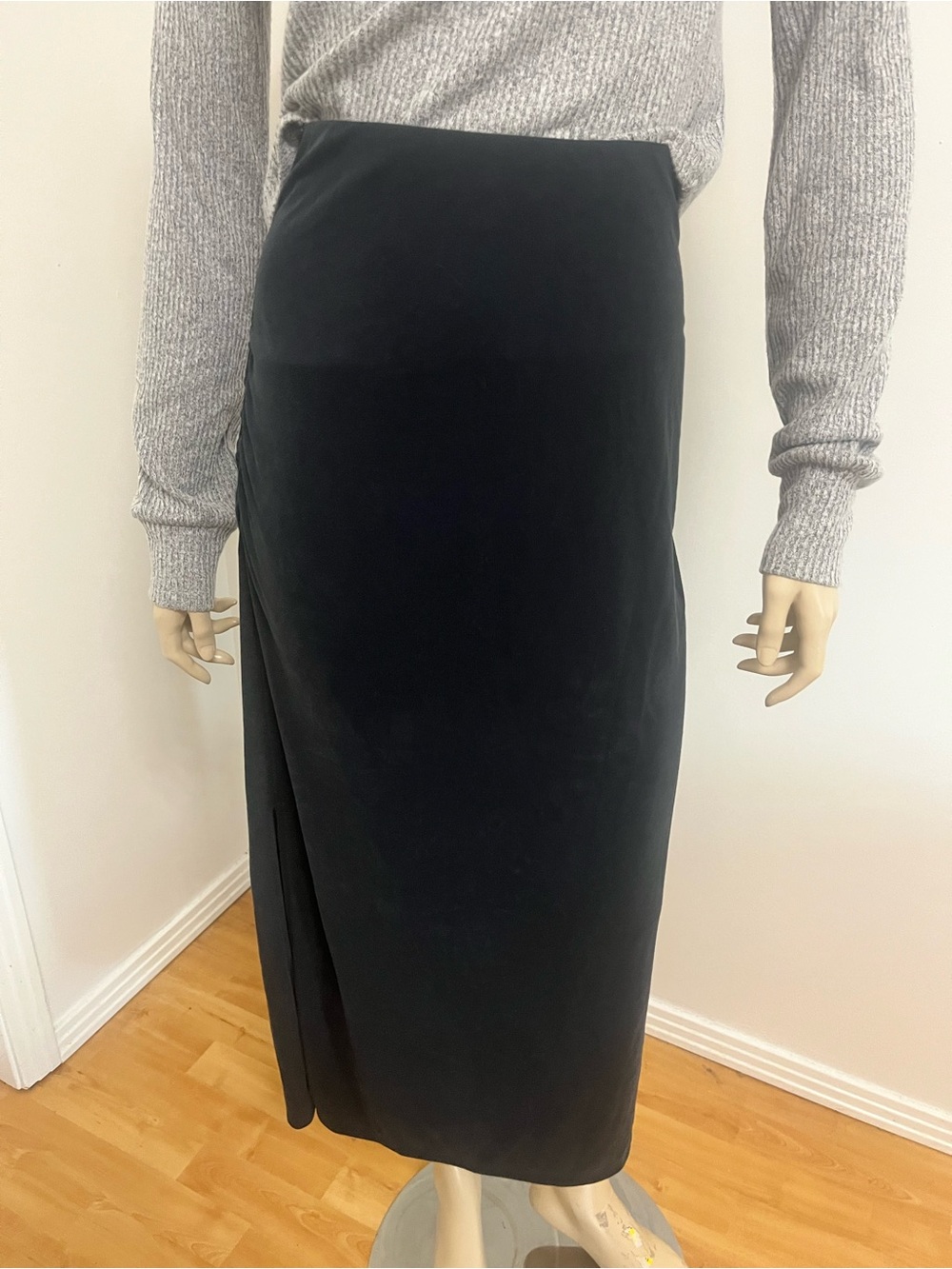 Old Navy Black High-Rise Midi Skirt